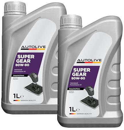 AUTOLIVE Aceite 80w90 GL4 MB 235.11 SUPER GEAR – Aceite para Transmisiones Manuales – Valvulina Alta Estabilidad Térmica y Antioxidante – Pack de 2 x 1L = 2L