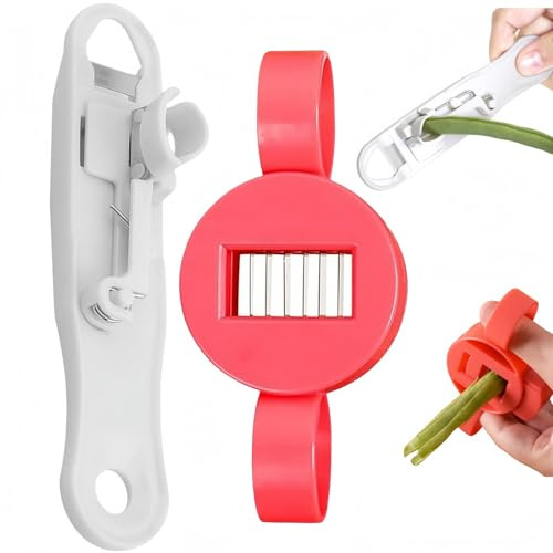 2PCS Runner Bean Slicer and Stringer Set,Strong Mini Cutter,Vegetable Slicer for Fast Bean Cutting,Green Bean Cutter,Kitchen Tools and Gadgets for Slicing Runner Beans,Portable,Sharp,Efficient