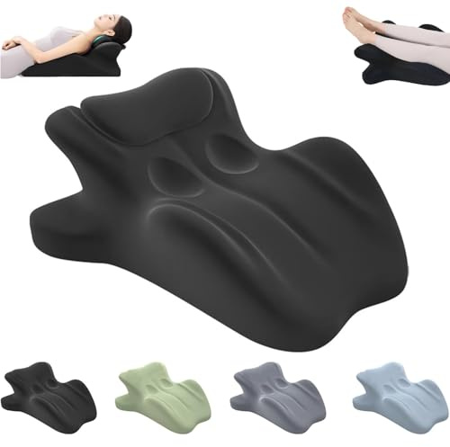 Coussin Wedge pour Lit Adulte Multifonction,Oreiller cale pour dormir, Mémoire de Forme Haute Densité, 59×39cm, Support Cou/Épaule/Dos, Housse Lavable, Coussin Post-Chirurgie/Lecture/Sommeil (Noir)