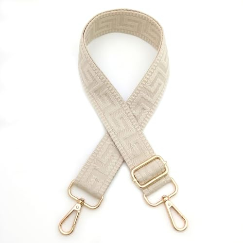 QZKJQDD Schultergurt für Tasche Taschengurte zum Wechseln, 3.8cm Breit Tragegurt Tasche, Umhängegurt für Taschen, Verstellbarer Schultergurt für Taschen, für Damen Handtaschen (Beige)