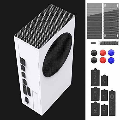 INITMMO Dust Cover Kit for Xbox Series S with 4 Anti-Dust Mesh Filters, 7 Silicone Port Plugs & 6 Thumb Grip Caps, Complete Dustproof Protective Accessories Set to Prevent Dust & Scratches, Black