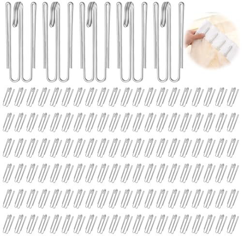 120 Pcs Stainless Steel Pinch Pleat Hooks, W Shape Curtain Hooks for Drapery, Window and Shower Curtain