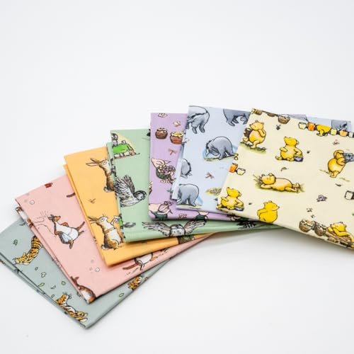 TRIXES Winnie-the-Pooh & Friends Fat Quarter Bundle - 100% Cotton