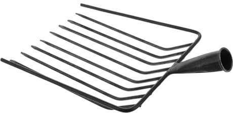 Angoily Testina di Ricambio per Forca per Letame in Acciaio Resistente, Attrezzo da Giardinaggio Manuale per Manutenzione Prato, Accessorio per Coltivatori con Design a 10 Denti