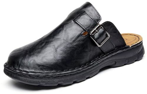 GURGER Zuecos y Mules Hombre Verano Slip On Piel Sandalias