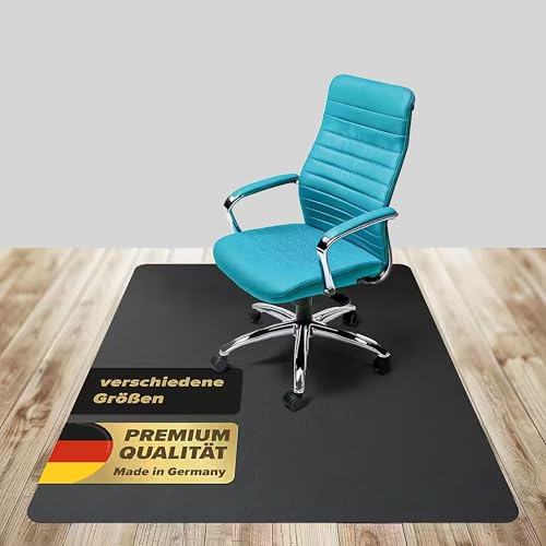 LP Projekt Bodenschutzmatte 115x135cm – rutschfeste und strapazierfähige Bürostuhlmatte für Hartböden und Teppich | Schwarz Bodenschutzmatte für Zuhause & Büro | Erhältlich in verschiedenen Größen