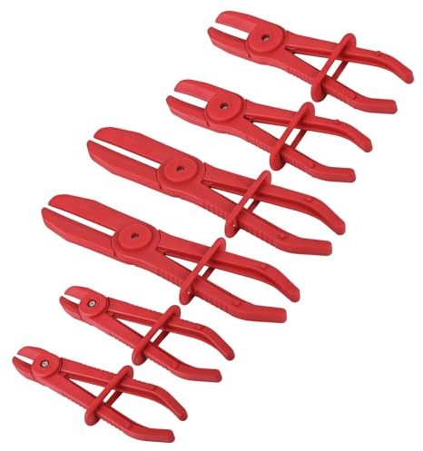 Rairsky 6 Pièces Pince Durite Refroidissement,Pinces de Tuyau,pour Durites | Pinces Tuyaux,Pince à Collier De Serrage,Résistant à la Déformation et au Vieillissement (Rouge,155 mm / 185 mm / 255 mm)