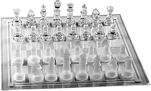 EATAN Schachbrett aus bruchsicherem Glas, elegantes Schachspiel aus Glas, Unterhaltung, Puzzle. (zwei Personen)