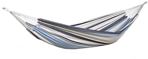 AMAZONAS - Salsa Hängematte in L-Size | Wetterfestes EllTex-Material, recycelte Baumwolle & Polyester | Liegefläche 210x140 cm | Belastbar bis 150 kg | Farbe: Marine