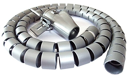 Manteau Câble spirale tuyau spirale flexible avec einziehhilfe/aide à l'enfilage bündel Domaine Ø 25 mm (2,5 cm) Longueur 2,5 m Gris
