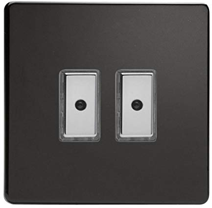 Varilight JDLE102S Dimmer Switch 2 Gang Premium Black