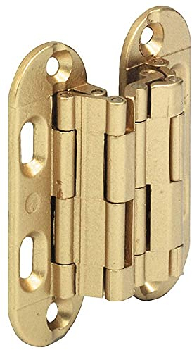 Gedotec Möbelscharnier Aufschraubscharnier Türscharnier SEPA 180 Grad für Möbel & Schränke - Türband für unsichtbaren - verdeckten Anschlag - 88 x 18 mm - Messing matt - 1 Stück Messing-Scharnier