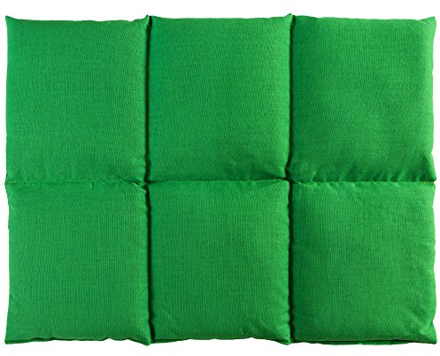 Giraffenland Kirschkernkissen groß 40x30cm 6-Kammer - froschgrün - z.B. Rücken - Bauch - Wärmekissen Körnerkissen für Mikrowelle und Backofen - Kirschkern Kissen 30x40 froschgrün
