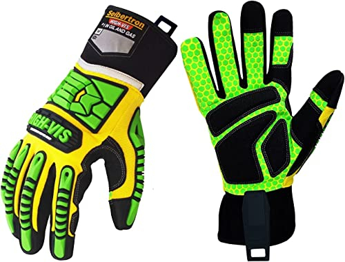 Seibertron HIGH-VIS SDXG2 abilità SuperGrip GEL Oil & Gas antivibranti guanti di sicurezza protezione dagli urti lavoro Guanti da lavoro, guanti meccanici L