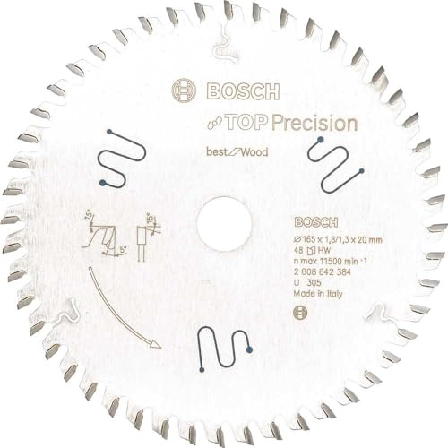 Bosch 2 608 642 384 1Stück (S) Kreissägeblatt Sägeblatt für Kreissäge Holz, 2 cm, 11500 RPM, Bosch, ATB Alternativen (konisch), 5 °)