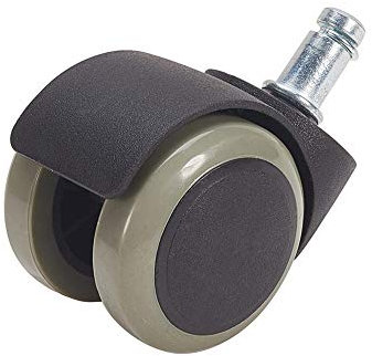 MroMax Office Chair Casters Wheels 2 Inch PU Twin Wheel Universal Standard 0.43 Rod Diameter Stem Swivel Caster Gray 2pcs