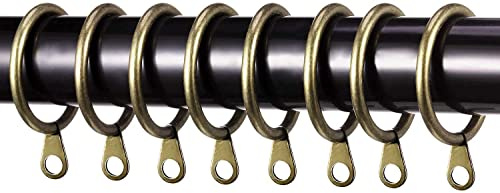 Metal Curtain Hooks Rings 40mm Internal Diameter Eyelets for Curtain Poles Drapery Pole Hooks Antique Brass drapery hooks pack of 50