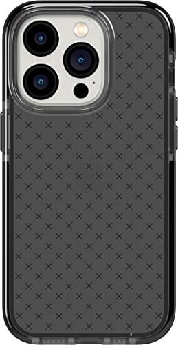 tech21 iPhone 14 Pro Evo Check – Shock-Absorbing & Slim Protective Phone Case with 16ft FlexShock Multi-Drop Protection & Extra Buttons Smokey Black
