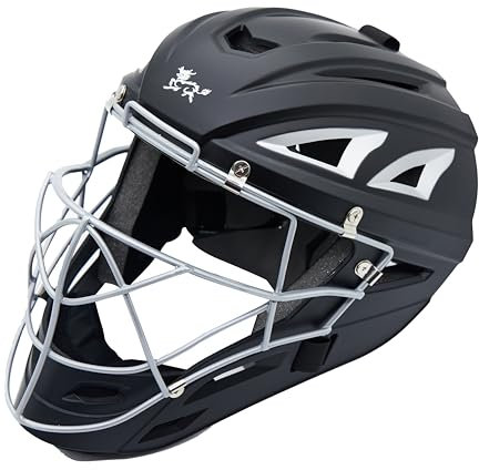 Jadekylin Baseball-Fanger-Helm, matt, Schwarz, Größe L
