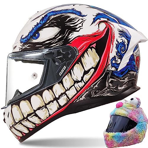 Modularer Vollgesichts-Motorradhelm, Motorrad, Moped, Rennen, Casco Moto-Helm Für Erwachsene, Jugendliche, Männer Und Frauen, DOT ECE Mit Helmüberzug B,S(53-54 cm)