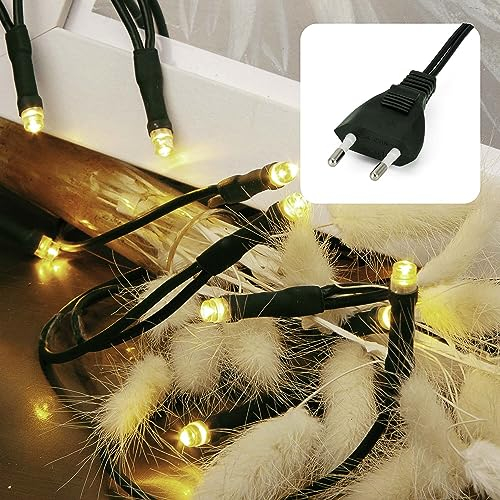Hellum Guirlande lumineuse 35 LED, 5,10 m de long, pour l'intérieur, blanc chaud classique, < 59 lm, guirlande lumineuse verte avec prise, guirlande lumineuse pour sapin de Noël 579338
