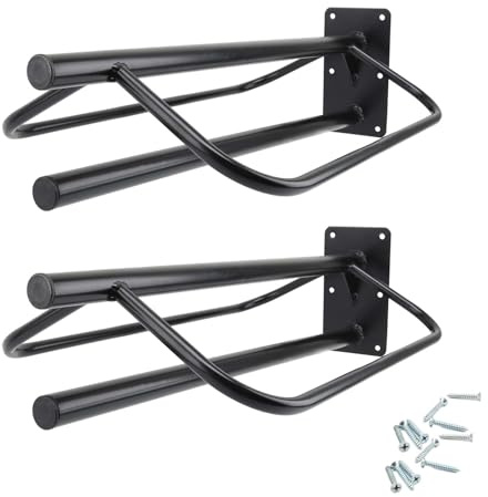 HDYEGY 2 Pack Saddle Rack with Pad Bar,Heavy Duty Wall Mounted Saddle Stand Saddle Pad Rack for English Western Saddles Horses Blanket,Black