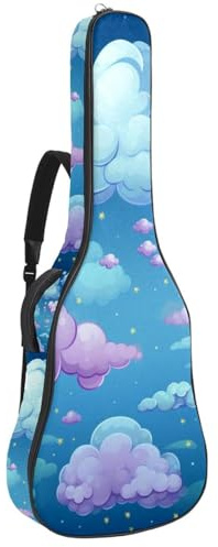 Tasche für Akustikgitarre, schöne Tasche für 40/41/42 Zoll Gitarre, wasserdichte Gigbag mit Zubehörfach, bunte Wolken, mehrfarbig, 42.9x16.9x4.7 in, Gitarrentasche