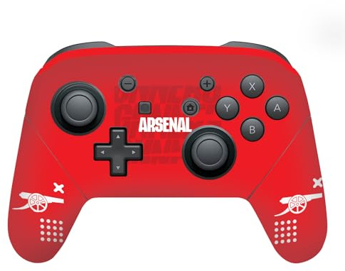 Head Case Designs Officially Licensed Arsenal FC Red and Gold Logos Vinyl Sticker Gaming Skin Decal Cover Compatible With Nintendo Switch Pro Controller