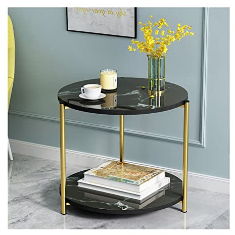 CCYENG Beistelltisch Telefontisch Beistelltisch Schreibtisch Metall Nachttisch Couchtisch Rund Nordisch Marmor Glas Home Sofa Tische Wohnzimmer Leichte Luxus Beistelltische Nachttisch Sch