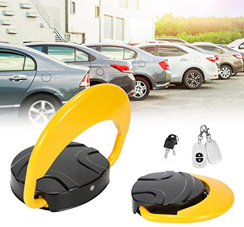 Peviasot Parkplatzsperre elektrisch, Parkplatzwächter Automatische mit Alarmfunktionen, Ferngesteuerter Parkpfosten Antikollision 180°, Klapppfosten Poller Antikollision Parkplatzschloss, 2 Stück