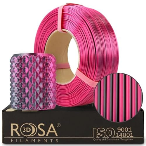 ROSA3D PLA Magic Silk Filament 1.75 mm für 3D Drucker | Leicht Glänzend PLA 3D Drucker Filament | Mystisch Purpur Refill 1 kg