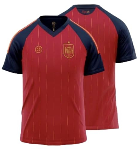 JYC CREATIVE Camiseta de España, Equipación 26/27, Camiseta Roja Oficial Selección Española Fútbol, Unisex, 100% Poliéster, Tallas Desde S hasta XL (FR/ES, Letras, XS, Regular, Regular, España)
