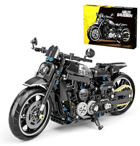DzirePada Motorrad Bausteine Bausatz, 680Stück Technik Supermotorrad Modell Spielzeug, Racing Superbike BAU Klemmbausteine Kit, Ideen Geschenk für Fan Kid Erwachsene(H1127)