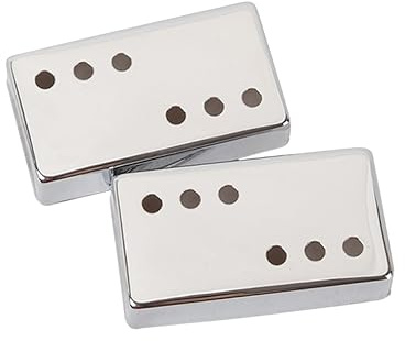 Humbucker Gb303s mit 6 Löchern 2 Stück Metall Abdeckung für E-gitarre | Silberne Ausführung, Nickelbeschichtet, Schützt den Tonabnehmer, Geeignet für Ersatzteile im Gitarrenzubehör