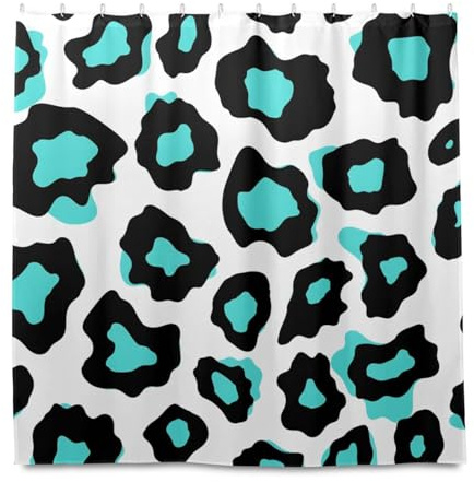 miaozhen 182 x 182 pollici Materiale impermeabile Tende da bagno Set Doccia con Gancio Vleopard Spots Poliestere Lavabile Tenda Materiale Tenda Fodera per Master Bagno Cortina para ba?o Elegante