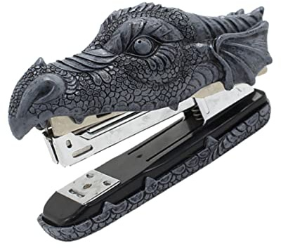 DOITOOL Resin Dragon Head Stapler Tool Paper Stapling Tool Decorative Office Stationery Home Desk Craft Ornament