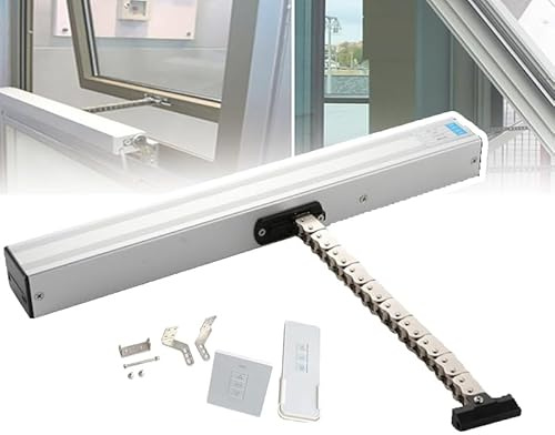 LVSEWOA Apriporta Elettrico a Catena, con Telecomando + Interruttore, Catena a Doppio Strato, per la Ventilazione delle finestre (800 mm)
