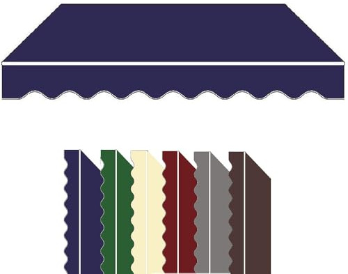 Tenda da sole retrattile in tessuto di ricambio per esterni, tenda parasole per esterni, resistente tela in poliestere per finestre e porte, 200 x 150 cm, colore: blu