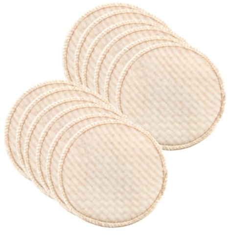 UKCOCO 12 pièces Coussinets Allaitement Lavables Coton Naturel Réutilisables Absorbants et Confortables pour Femmes Protection Antifuie Légère et Discrète