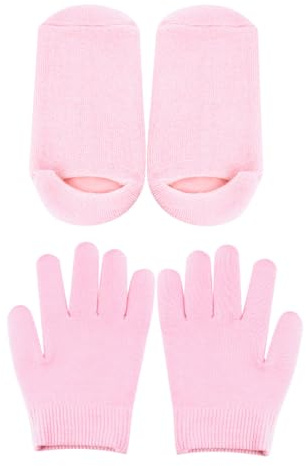 GALPADA 2paio Guanti e Calzini in Gel Rosa Per Spa Idratanti e Ammorbidenti Per Cura Della Mani e Piedi