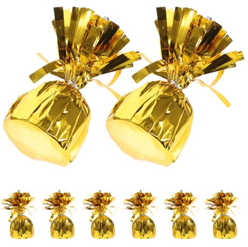 TOYANDONA Pesas Metálicas para Globos Inflados con Gas 8 Piezas Doradas Soportes Sólidos para Decoración de Fiestas Cumpleaños Bodas y Eventos Obsequios
