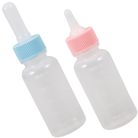 TOGEVAL Botella Alimentadora para Mascotas Pequeñas 2piezas de Silicona y PP para Cachorros y Gatitos Que Asegura Salud y Seguridad Alimentación