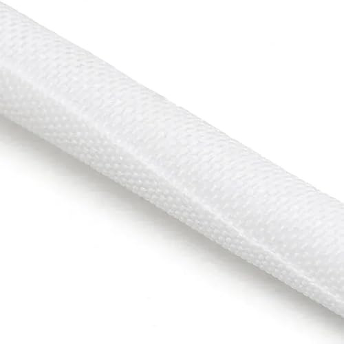 Manicotto intrecciato espandibile in PET con chiusura automatica, 1/2/5 m, guaina isolante, protezione per cavi auto-chiusa (bianco, 3 mm, 1 metro)