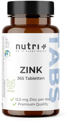 Nutri + Zinc Bisglicinato 25 mg – 365 Tabletas Veganas | Alta Biodisponibilidad | 1/2 Tableta al Día | 730 Dosis | Suplemento de Zinc Quelado | Apoyo Sistema Inmunitario, Piel, Cabello y Uñas