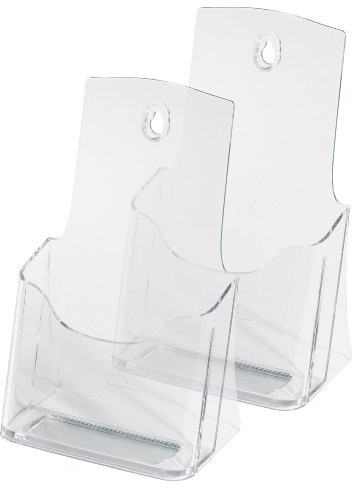 SIGEL LH313 Porta-depliant da tavolo, in acrilico, con 1 tasca per DL e A6, 2 pz