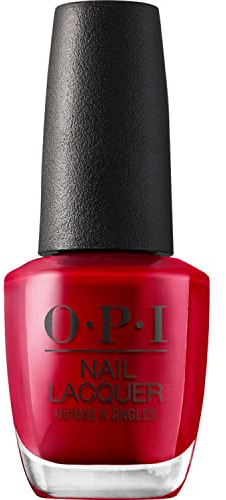 OPI Nail Lacquer - Color So Hot It Berns - smalto per unghie rosso caldo e resistente alle sbeccature. Pennello Pro-Wide (15 ml)