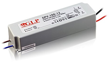 a3843glp profesional LED transformador 12 V DC 8,3 a 99,6 W, resistente al agua IP67, constante TÜV, mm, SELV, CE, protección de cocinas: cortocircuito, de tensión, überlastschutz