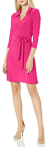 Star Vixen Vestido de Manga Tres Cuartos con Cuello para Mujer