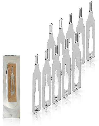 May 10x Lame a Sgorbia Fig. 2 per Podologia e Pedicure – Lame Sterili per Manico Bisturi N. 3 – Strumento Professionale per Rimuovere Calli, Duroni e Tilomi
