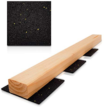 My Plast belastbare Bautenschutzmatte Almohadillas Alfombrillas de Goma Resistentes al Agua para Madera de terraza, Negro, 3 mm-50 Stück